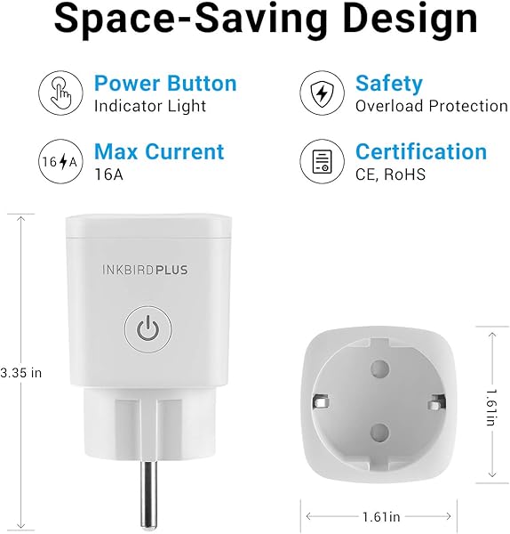INK WP02 Enchufe Inteligente 2 4GHz Wifi Smart Plug Compatible con Alexa y Google Assistant con Aplicacin de Control Remoto para iOS y Android Controlar su Dispositivo Desde Cualquier Lugar