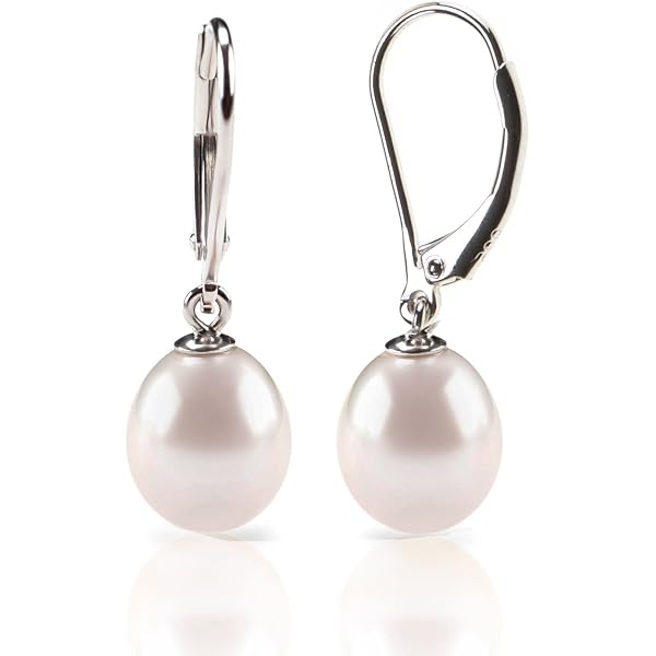 Boucles D'oreilles Argent Et Or 18ct Avec Perles D'eau Douce - Fait Main - Neuf Avec étiquettes