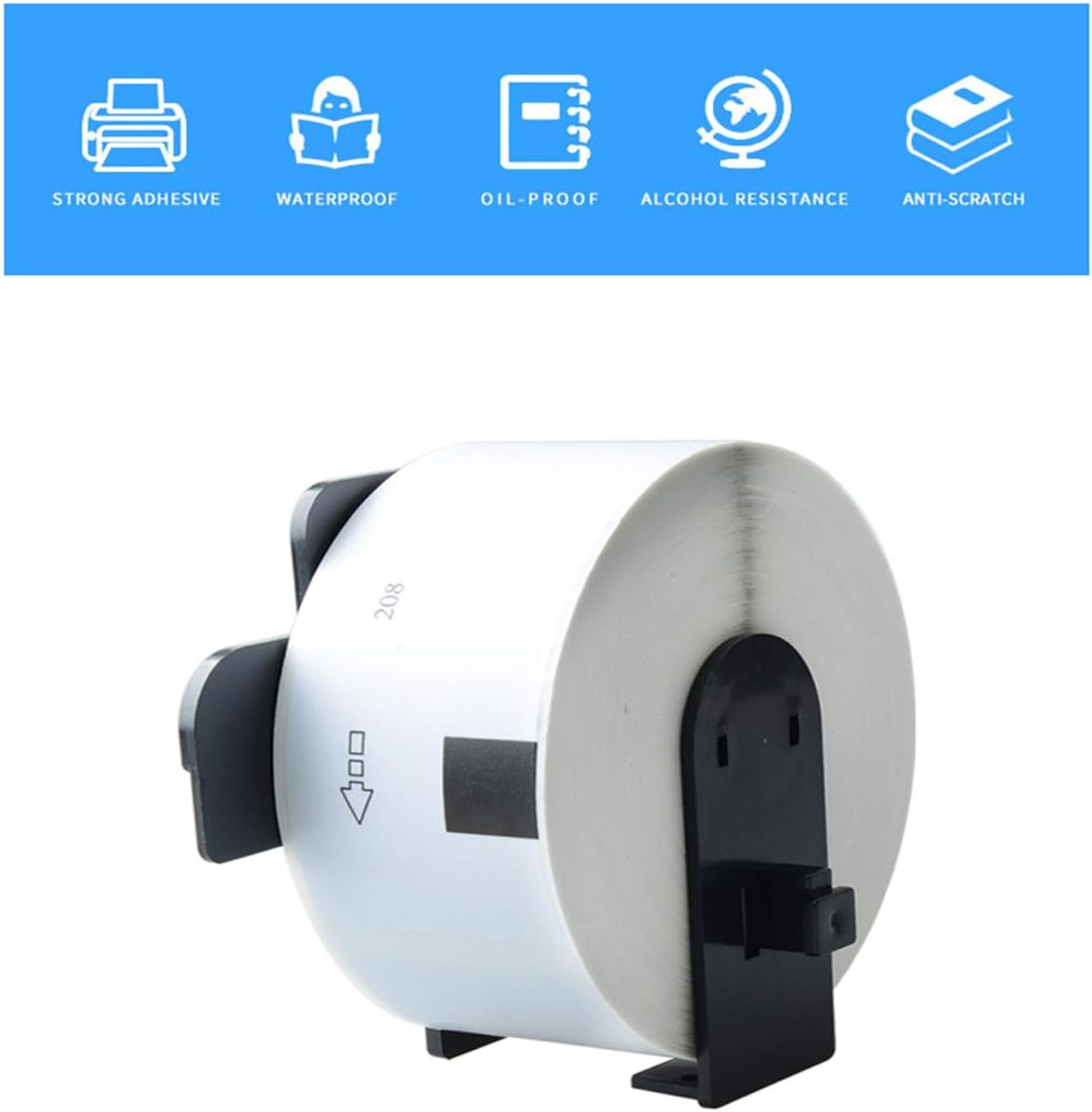 Aomya 2 Pack DK-2205 BRO Compatible Label Paper Roll 2-3/7"x100' Continuous White Labels with 1 Reusable Cartridges use for QL-700 QL570 QL710W QL800 QL810W QL1060N QL720NW QL550 : Office Products