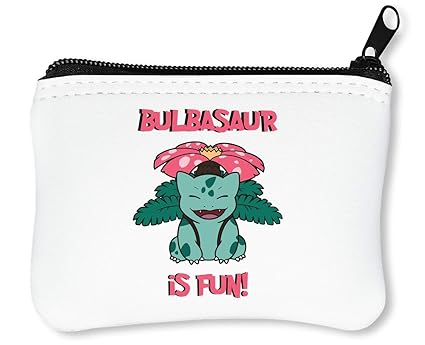 Pokemon Bulbasaur is Fun Cute Reißverschluss-Geldbörse Brieftasche Geldbörse