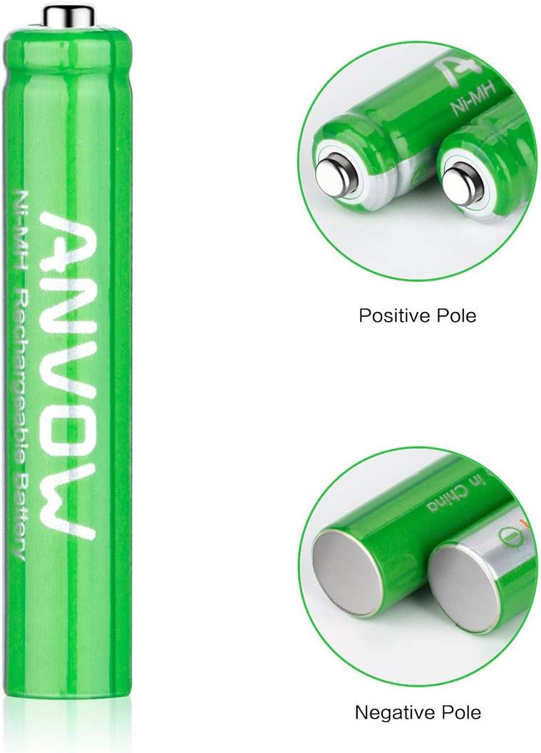 AAAA Batteries, ANVOW Rechargeable AAAA Batteries for Surface Pen, Rechargeable AAAA Battery for Active Stylus, Ni-MH 1.2V 400mAh with Storage Box, 2 Counts: Home Audio & Theater