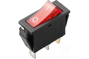 Rocker Switch with Light Latching Power Switch 3 Pin Illuminated ON Off Switch KCD3 Colored Indicator for Automotive Househol