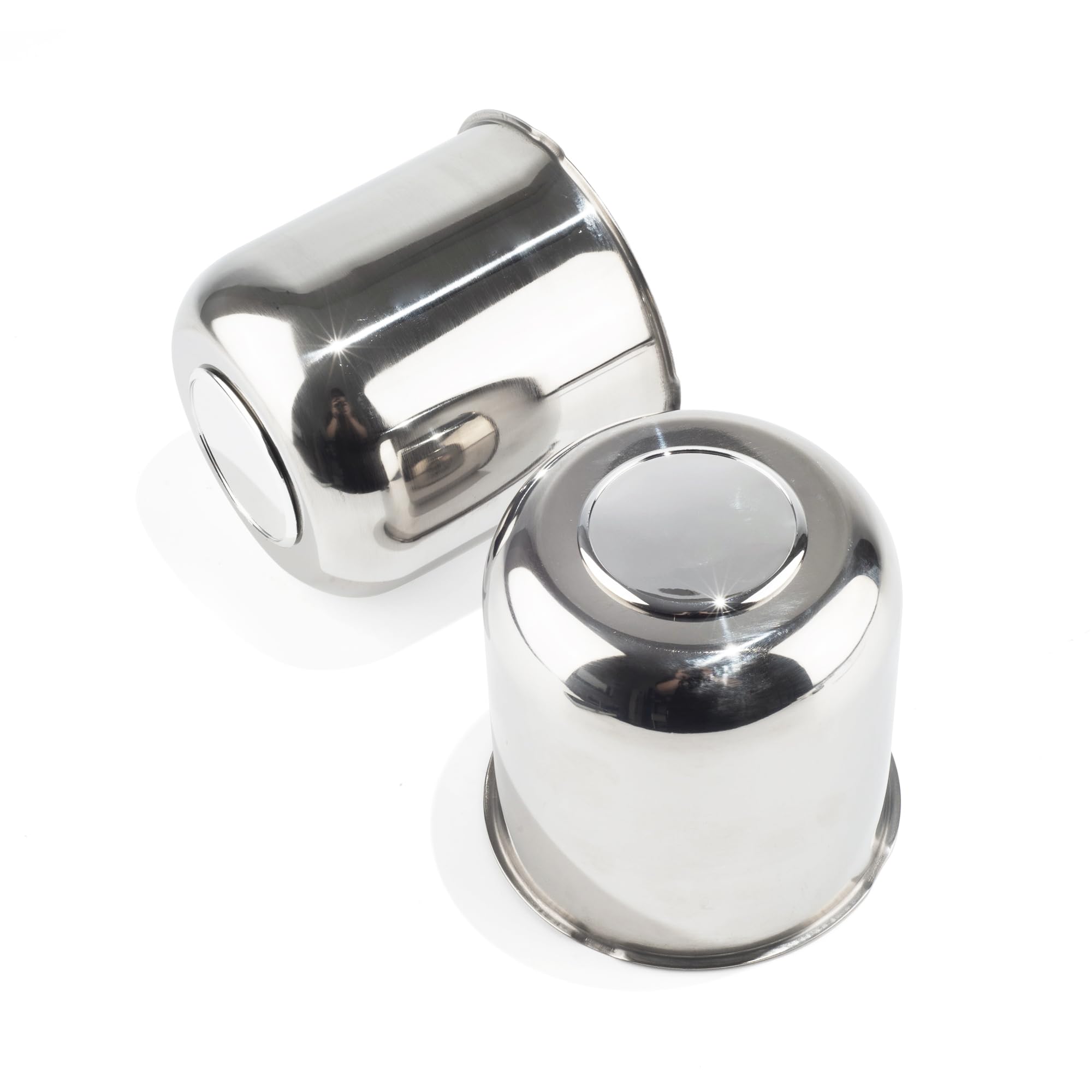 Photo 1 of DewFlew 2Pcs 4.25" Push Through Wheel Center Caps Stainless Trailer Hub Cap for Truck SUV RV Wheel Rim (Fit 4.25" Bore 4.29" H Chrome)