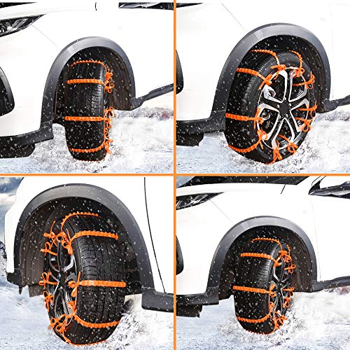 AUTOLOVER Anti Snow Chains of Car, 10pcs Universal Winter Car Tyre Anti-Skid Snow Chains for car SUV Truck,Car Security Chains - Thumbnail 3
