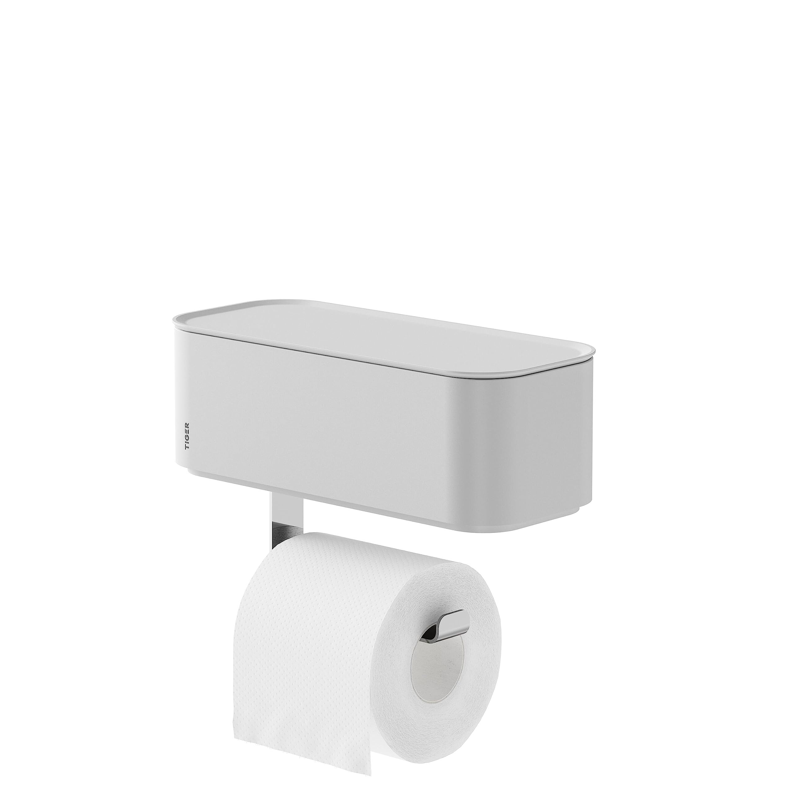 Tiger 2-Store Toilet roll holder with storage box White