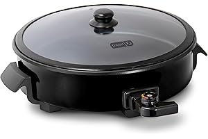 Dash Family Size Electric Skillet with 14 inch Nonstick Surface + Recipe Book for Pizza, Burgers, Cookies, Fajitas, Breakfast