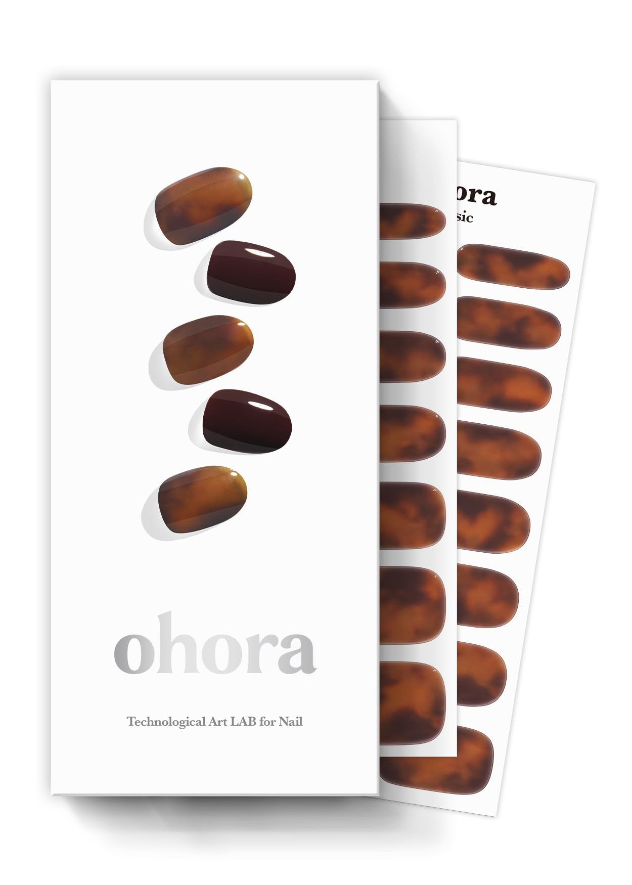 Photo 1 of ohora Semi Cured Gel Nail Strips (N Pumpkin Swirl) - Brown, Marble, Works with Any UV/LED Lamps, Salon-Quality, Long Lasting, Easy to Apply & Remove - Includes 2 Prep Pads, Nail File & Wooden Stick