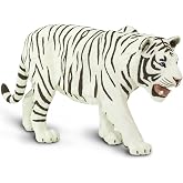 Safari Ltd. White Siberian Tiger Toy - 10 Inch Wildlife Figure for Kids | 10 Inches Long x 5 Inches Tall, Ages 3+, Safety Tested, BPA Free PVC, Wildlife Play, Classroom Study, Habitat Dioramas