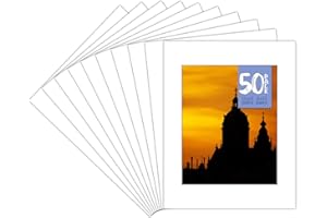 Golden State Art, Pack of 50 11x14 White Picture Mats Mattes with White Core Bevel Cut for 8x10 Photo