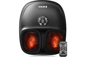 Burrki Foot Massager with Heat, Gifts for Dad/Mom, Electric Shiatsu Foot Massager with Deep Kneading, Compression, Heated Feet Massager Machine with Remote for Plantar Fasciitis and Neuropathy Pain