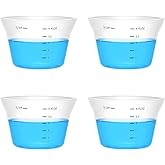 4 Pcs Silicone Laundry Measuring Cup 125ml Reusable Liquid Measuring Cup Laundry Detergent Dispenser Cups with Scale, Washable No Leak for Home Hotel