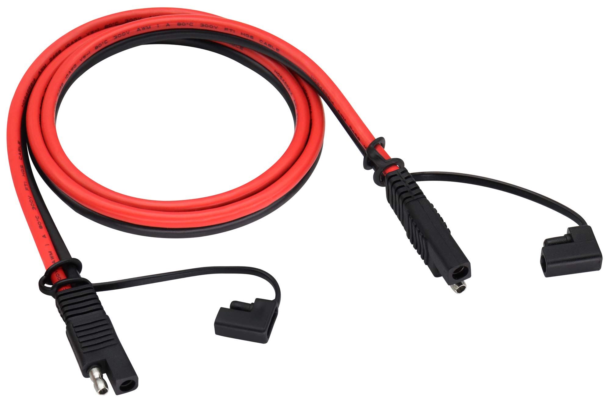 zdyCGTime SAE to SAE Quick Disconnect Cable with Waterproof Cap SAE Power Automobile Waterproof Extension Cable,for Automotive,Solar Panel Panel,ect.10AWG,1m/3ft.