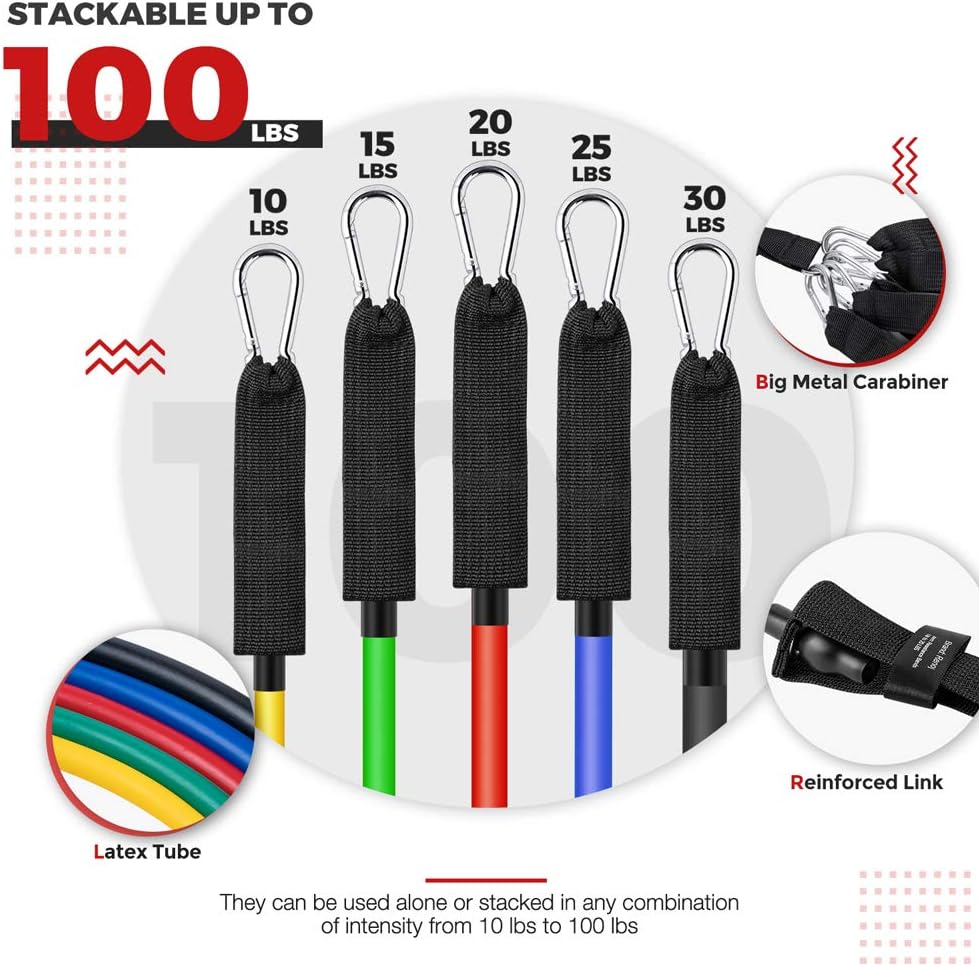 Renoj Resistances Bands, Exercise Bands Set for Exercise Band [11 Pack] (150LBS) : Sports & Outdoors