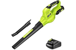 SnapFresh Leaf Blower Cordless - 20V Electric Leaf Blower with 2.0 Ah Battery and Charger, Lightweight & 2-Speed, Battery Pow