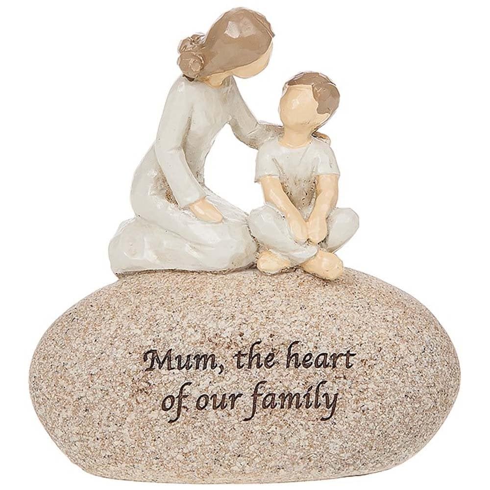 Angels Mum the Heart Of Our Sentimental Pebble Gift