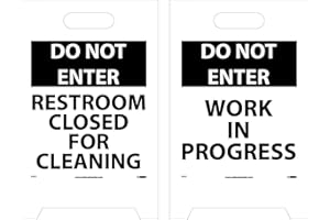 NMC FS22 DO NOT ENTER Sign - 12 in. x 19 in. Corrugated Plastic, Double-Sided Floor Sign with Black/White Text on White/Black Base