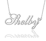 AOLO Shelby Heart Name Necklace Silver Stainless