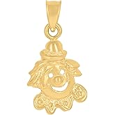 Jewels By Lux 10kt Yellow Gold Textured Unisex Clown Charm Pendant