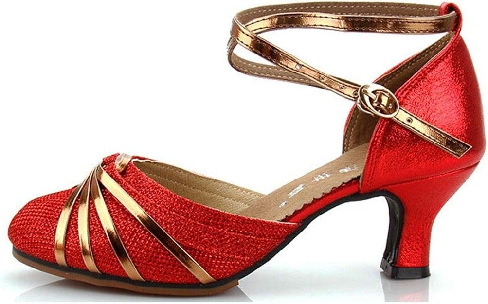 WXMDDN Square Latin Dance Shoes Female Adult LowHeeled Summer Dance