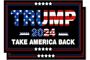 PICASSOSKY Heavy Duty 2 Pack Trump 2024 Flag Car Magnet, Ply-Donald Trump Take America Back Waterproof Magnetic Sign 7.1" x 3.7"