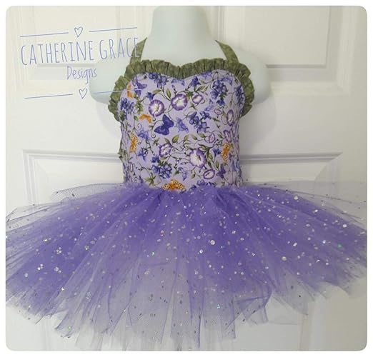 purple dress with butterflies