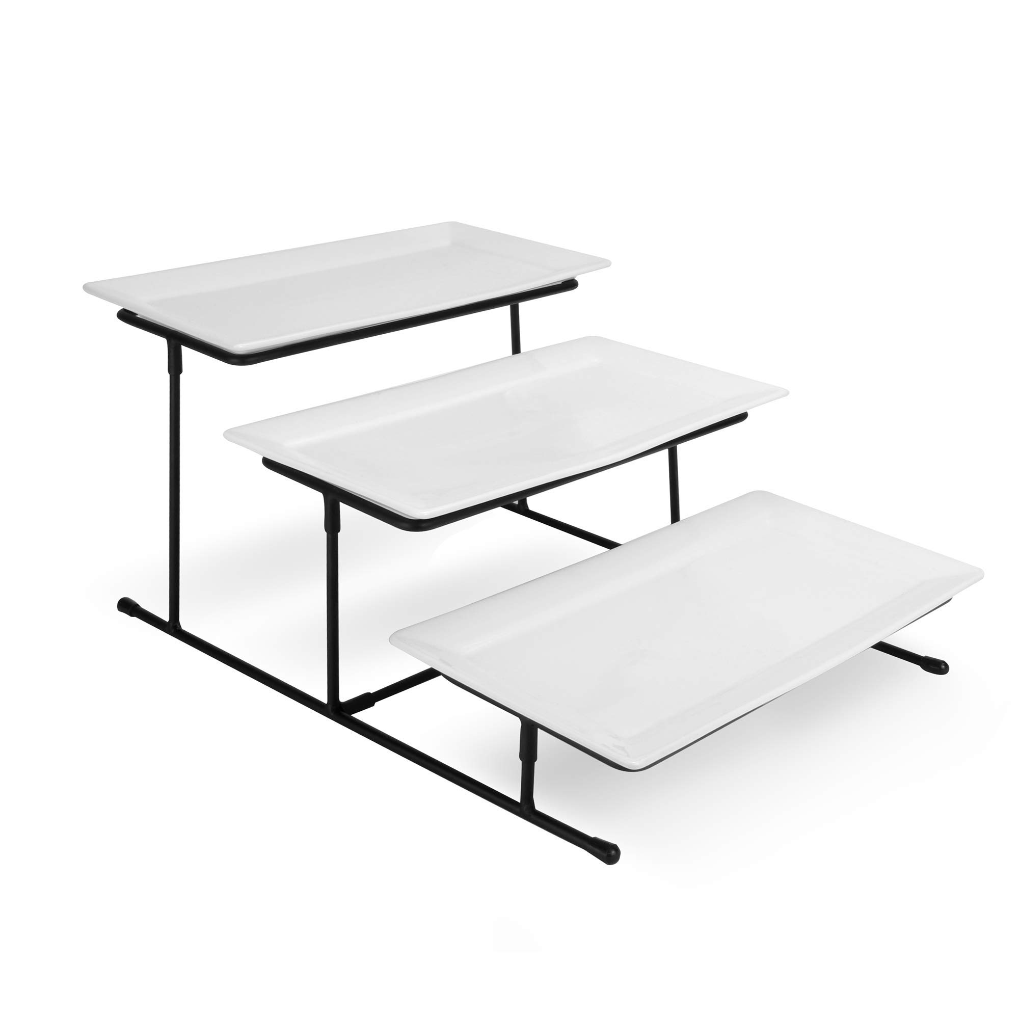 3 Tier Serving Platter Set | Three Tiered Serving Trays | Kitchen Food Display | Dessert & Cake Presentation Stand | Party Food Tray Set | M&W