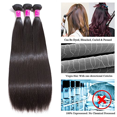 Ubuty 8A Brazilian straight hair bundles 18.20.22 Inch 100% Unprocessed Virgin Hair Remy Human Hair 3 Bundles Weave Mink Hair Natural Color