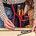 NoCry Professional Waist Tool Apron - with 2 Tool Pockets, 2 Bit Holsters, a Hammer Loop and an Adjustable Belt