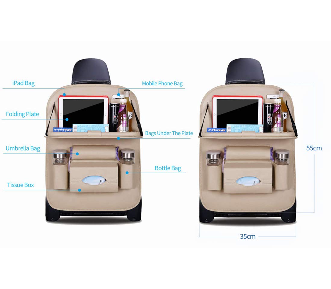 HONCENMAX Protecdor de Trasero del Coche Organizador Negro Plegable