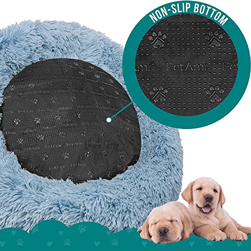 PetAmi Calming Dog Bed for Small Dogs, Round Donut Washable Pet Bed for