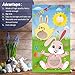 Easter Toss Game with 3 Bean Bags, Easter Bunny Party Game for Kids Adults Family Easter Party Supplies and Easter Decorations (Green Style)