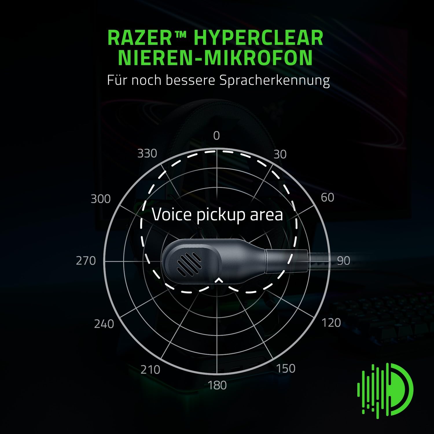Razer BlackShark V2 X - Premium Esports Gaming Headset (Kabelgebundene Kopfhörer mit 50mm-Treiber, Rauschunterdrückung für PC, Mac, PS4, Xbox One & Switch) Schwarz 3