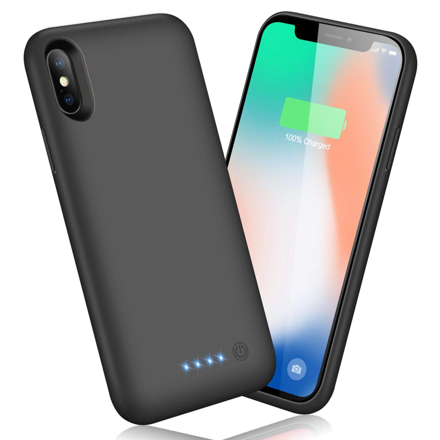 AOPAWA Battery Case for iPhone X/Xs/10, Upgraded [6500mAh] Charging Case Rechargeable Battery for iPhone X/Xs (5.8 inch) Backup Extended Battery Charger Case - Black