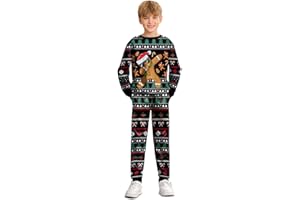 BesserBay Boys Funny Ugly Christmas 2 Piece Set with Graphic Sweatshirt and Pants 4-14 Years