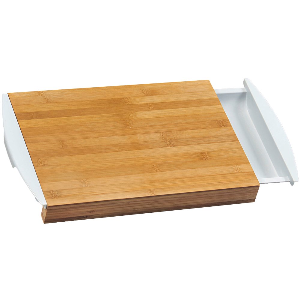 Kesper Bamboo/Plastic Cutting Board with Collecting Bowls, Brown/White