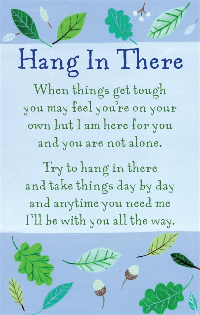 Heartwarmers Blue Hang In There Keepsake Card & Envelope 3.5" x 2" Code K119E