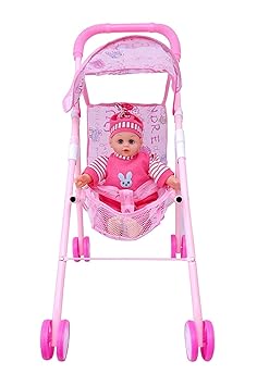 B.N. ENTERPRISE Stroller Baby Doll Toy with Real Moving Stroller for Kids