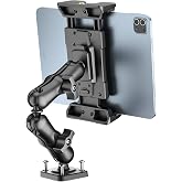 OHLPRO Tablet Mount for Truck - Heavy Duty Drill Base Tablet Holder for Car Dashboard, iPad Holder for All 5"-13" iPad Pro Samsung Galaxy Kindle fire Tablets and Car Wall etc. - 8-inch Arm