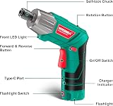 HYCHIKA Electric Screwdriver 6Nm 3.6V Cordless 2.0Ah USB 35 Accessories view 4