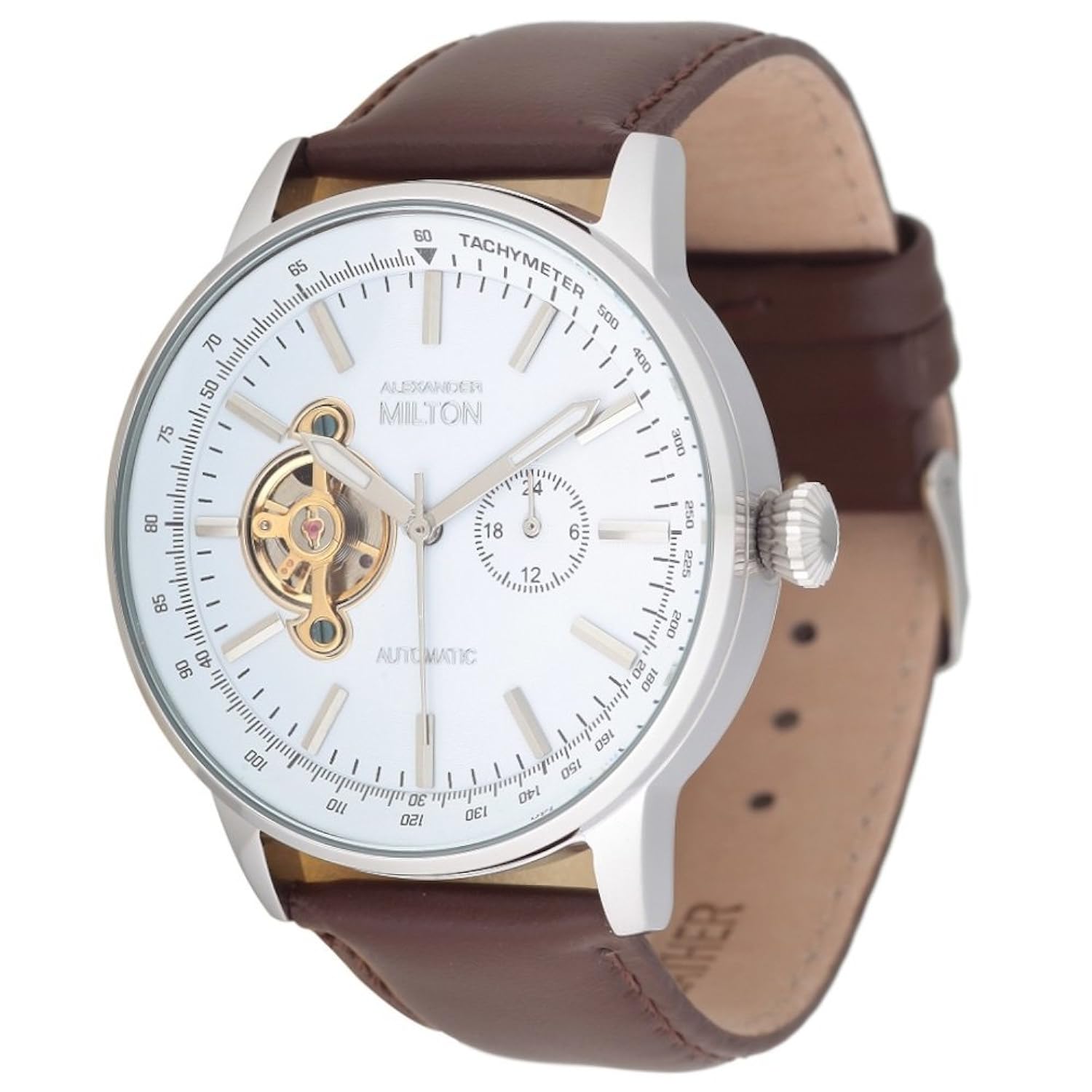Montre Homme Alexander Milton Classique - Cadran Noir, Bracelet Tissu, Quartz