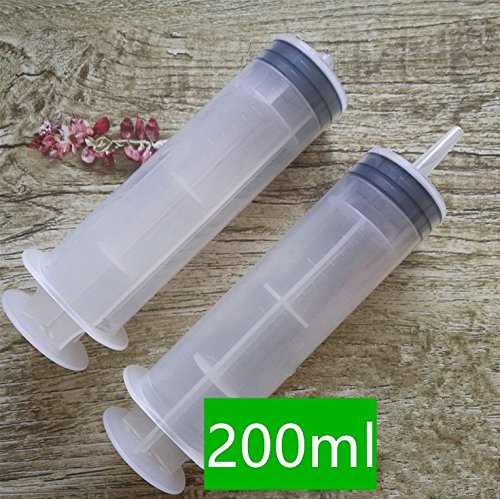 3 Pack 200ml Syringes, Large Plastic Industrial Syringe with 31.5in ...