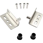 PHITUODA 2 Sets Pivot Hinges with Bushing, Nickel | Heavy Duty, Concealed Shaft, For Wooden Furniture Drawer Dresser