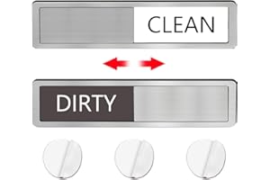 PERAMARL Clean Dirty Sign,Clean Dirty Stainless Steel Dishwasher Slider Indicator for Home,Dishwasher Magnet Clean Dirty Sign Non-Scratching Strong Magnet or Adhesive Options Indicator Tells Whether Dishes are Clean or Dirty-7 x 1.6 in