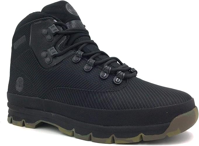 timberland black euro hiker fabric boots