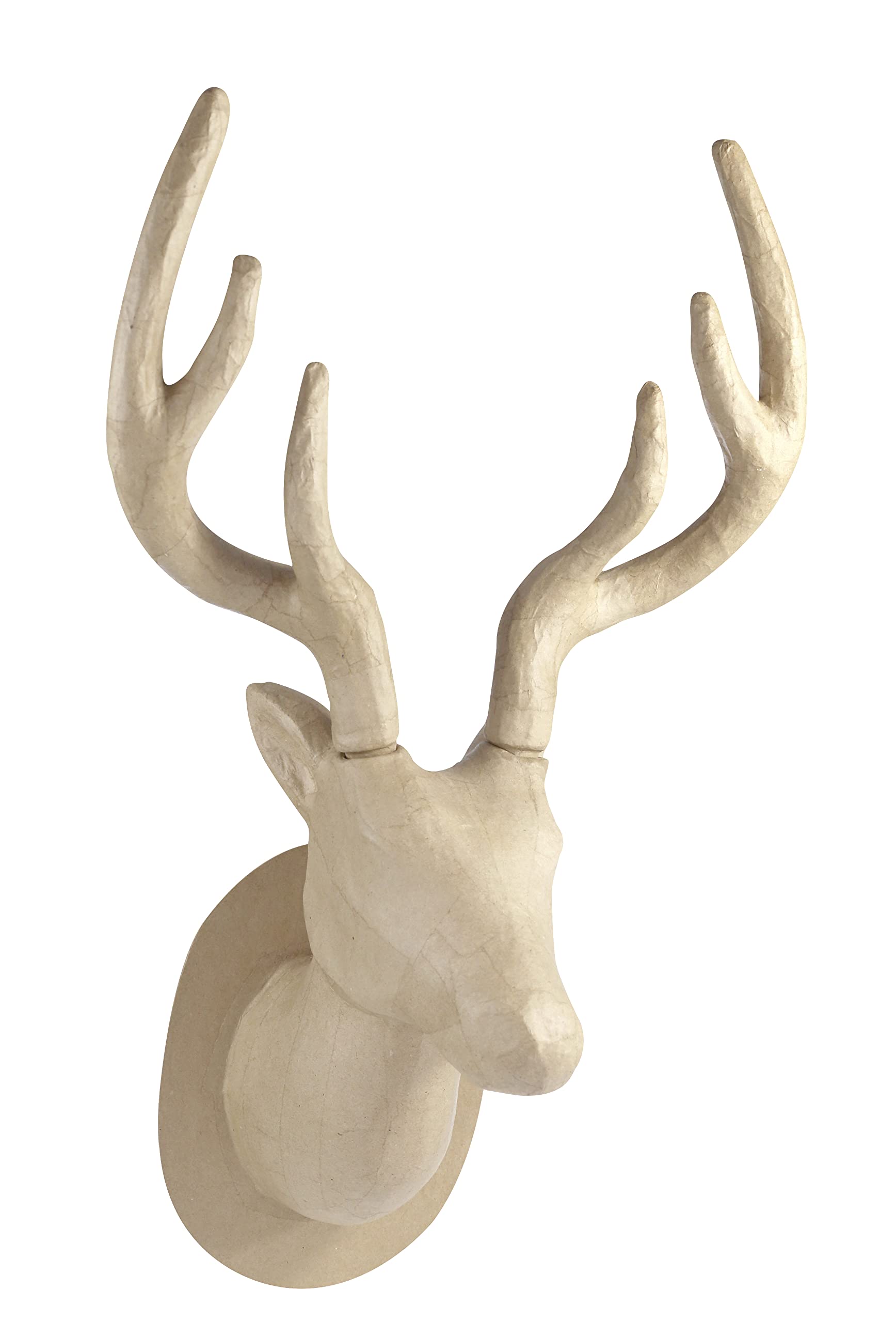 Décopatch - Ref NO032C - Deer Head Trophy - Papier Maché Object to Decorate - 32 x 25 x 63cm - Decorate with Décopatch Papers & PaperPatch Glue, Glitter, Paints