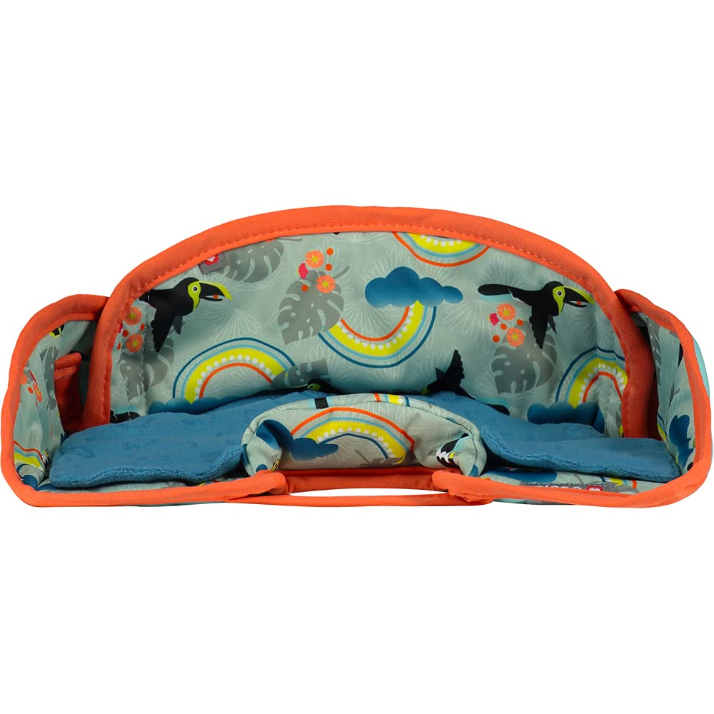 Close Pop-in Premium Children's Seat Protector - Multi-use for Car, Stroller, High Chair - Easy Clean Print Design - Toucan