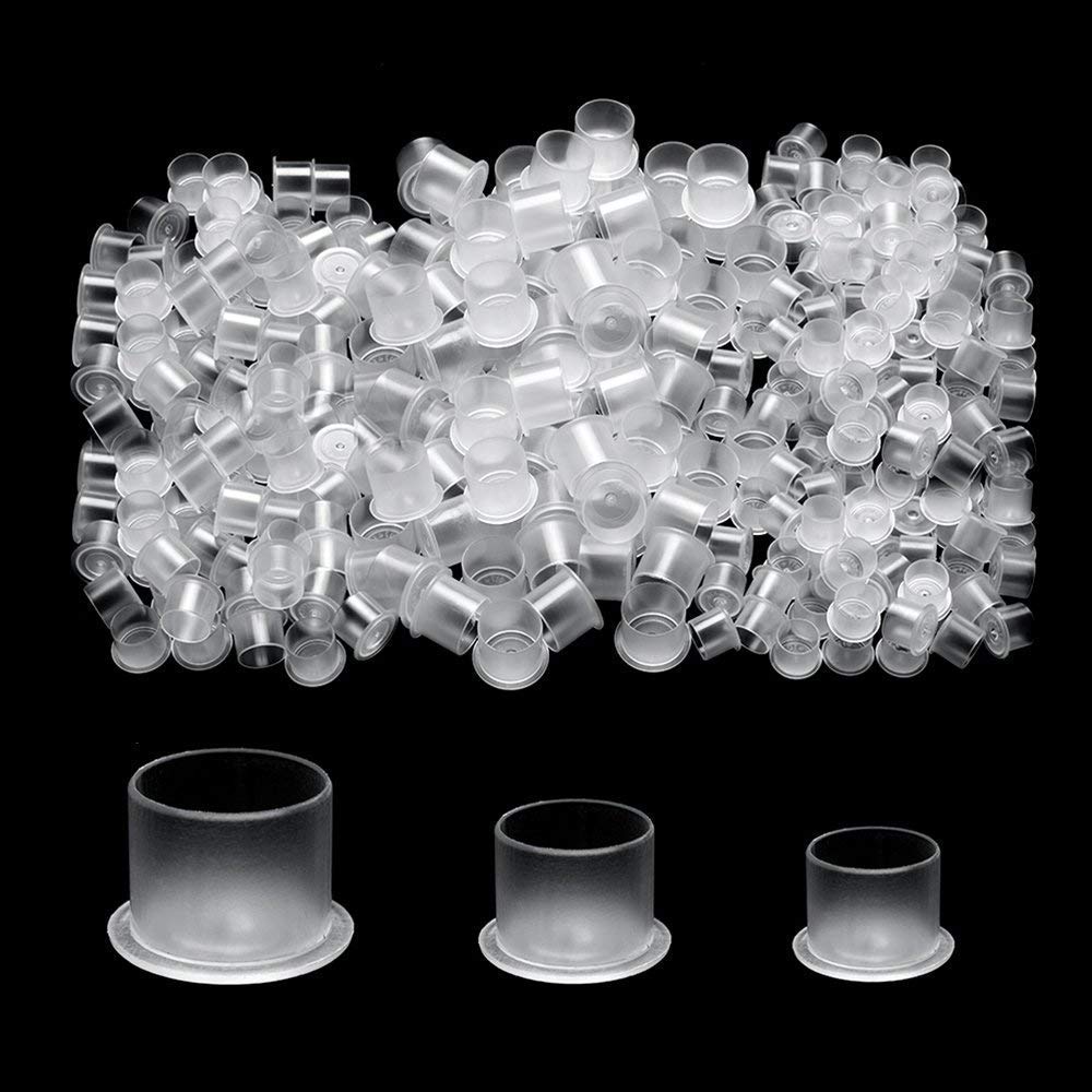 ATOMUS Tattoo Ink Cups With Base 300Pcs Pigment Cups Mixed Small Medium Large Ink Container for Tattoo Kit Tattoo Supplies (Mixed_300pcs)