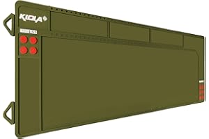 Klola Rifle Shotgun Cleaning Mat - Large Magnetic Gun Mat with Organizer Parts Tray, Anti-Slip Workbench Cleaning Pad, Inch Ruler