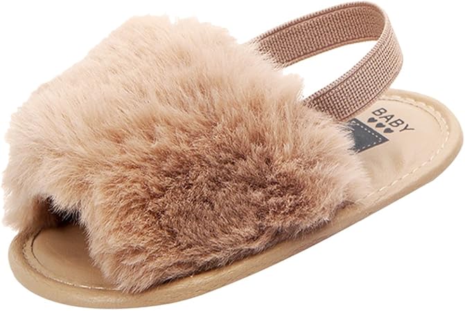 baby girl fur sandals
