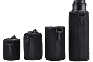 SEROUNDER 4 Pcs Lens Case Lens Pouch Bag Set Protective Case Shockproof Storage Pouch for DSLR Camera Lens Includes: Small, Medium, Large, XL arge Size